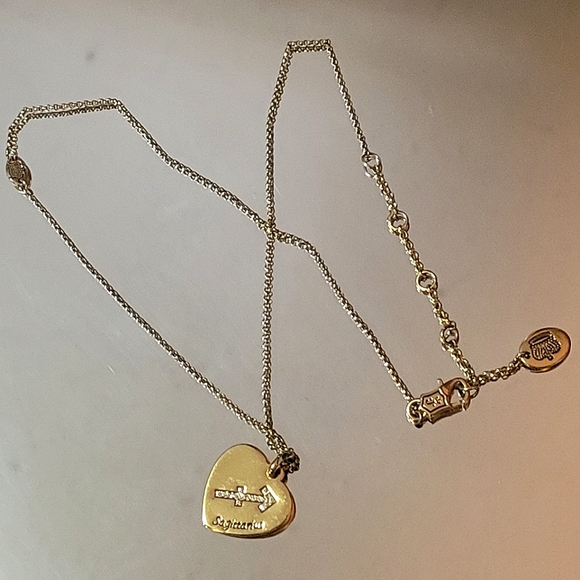 ⭐️RARE Juicy Couture Golden Sagittarius Heart Choose Juicy Charm Necklace - Picture 4 of 9